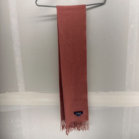 El Daws Unisex Cashmere Rectangle Fringe Scarf Salmon/Pink 60" long 13" wide - Picture 1 of 2